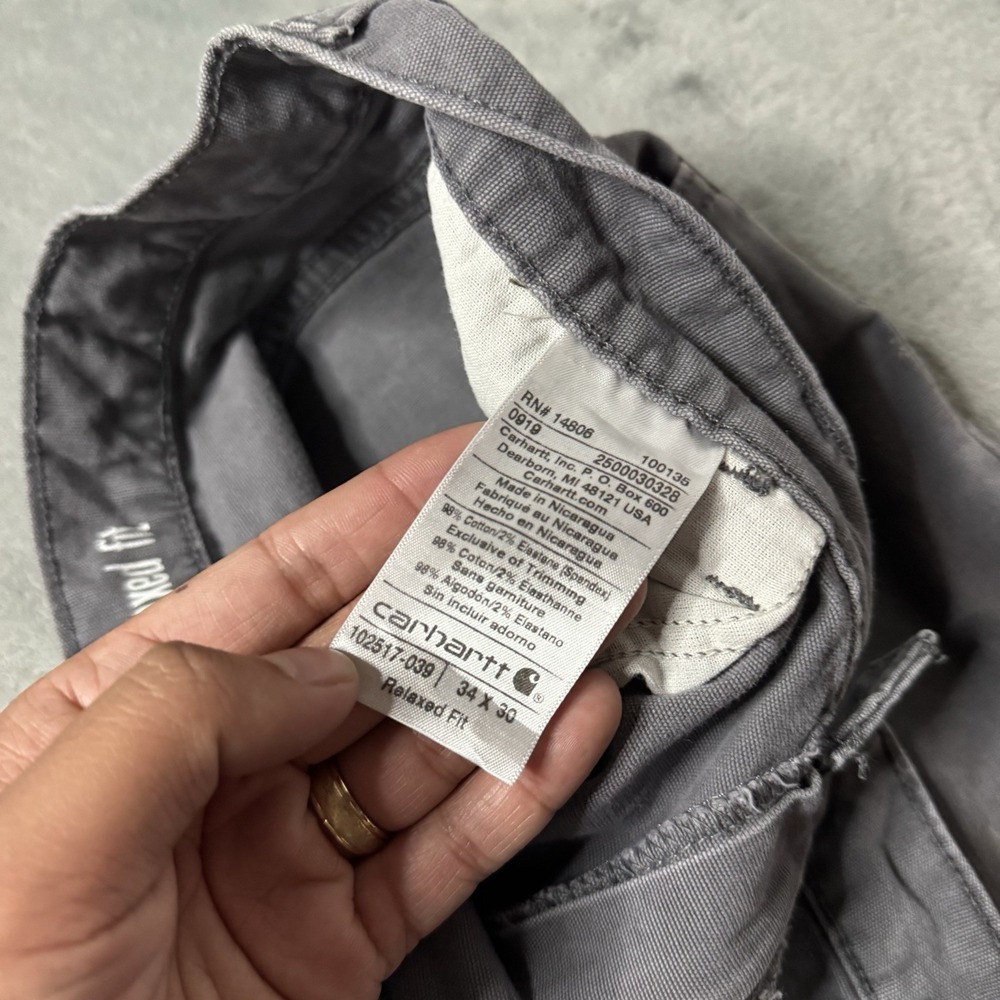 Carhartt‎ Carpenter Gray Workwear Pants Relaxed Fit Size 34x30 Skater Grunge - Picture 4 of 10